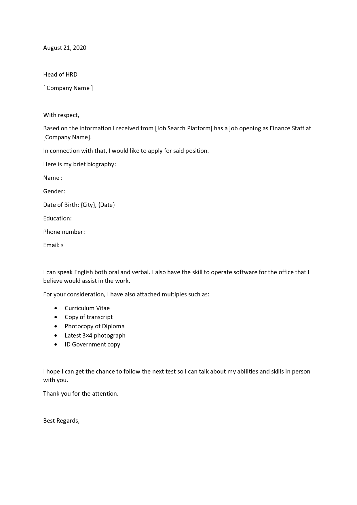 47 Contoh Surat Lamaran Kerja Berbagai Profesi Gratis Download 47 Contoh Surat Lamaran Kerja Berbagai Profesi Gratis Download